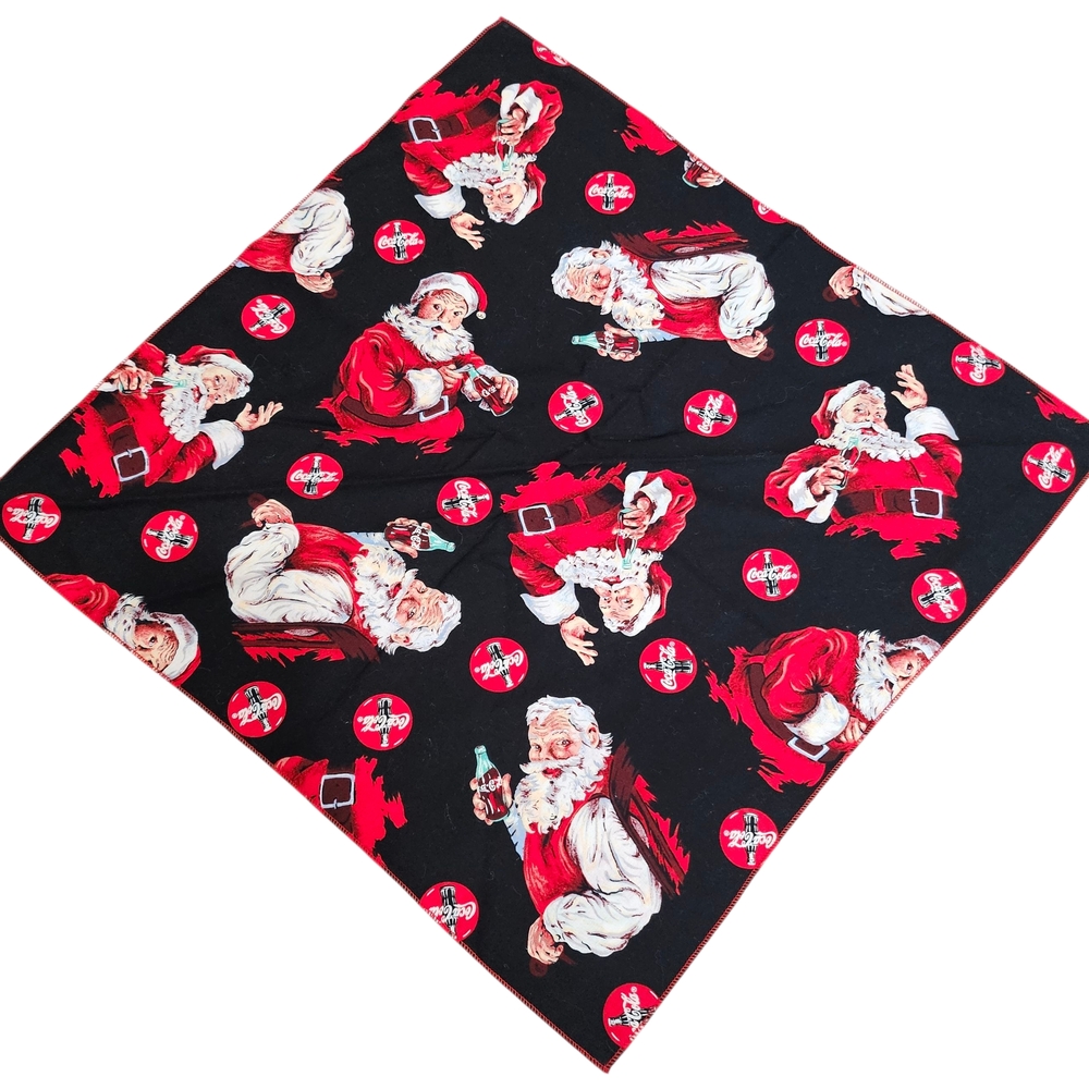 Coca Cola Santa Clause Double‎ Sided Handkerchief 17×17 Christmas Retro Vintage